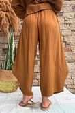 Annie Cushion Cotton Barrel Culotte Pant Hazelnut